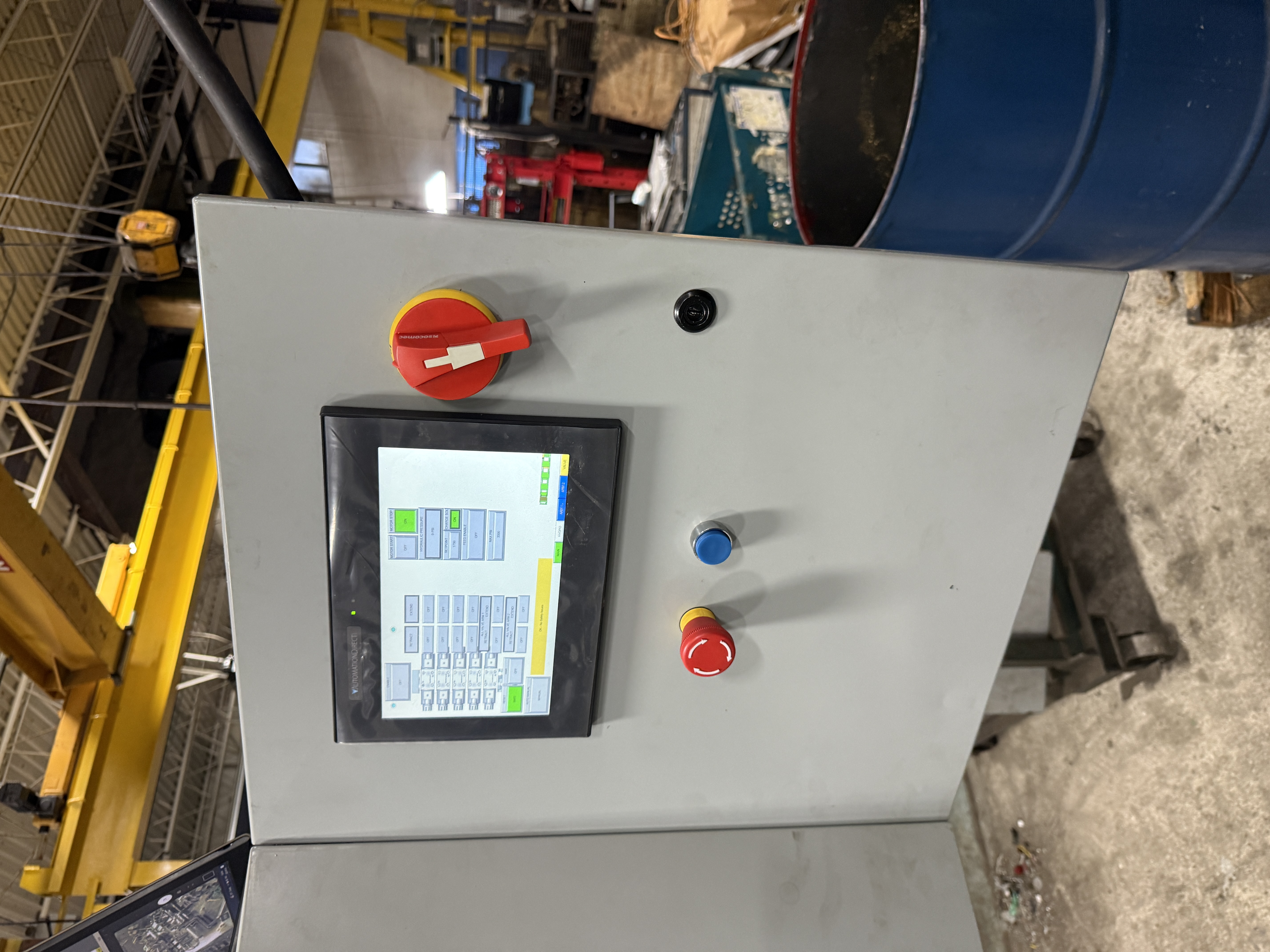 HMI operator panel on the machine